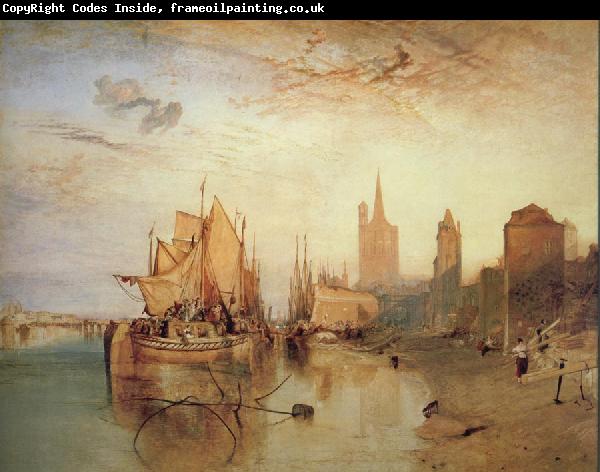 Joseph Mallord William Turner Cologne:The arrival of a packet-boat:evening